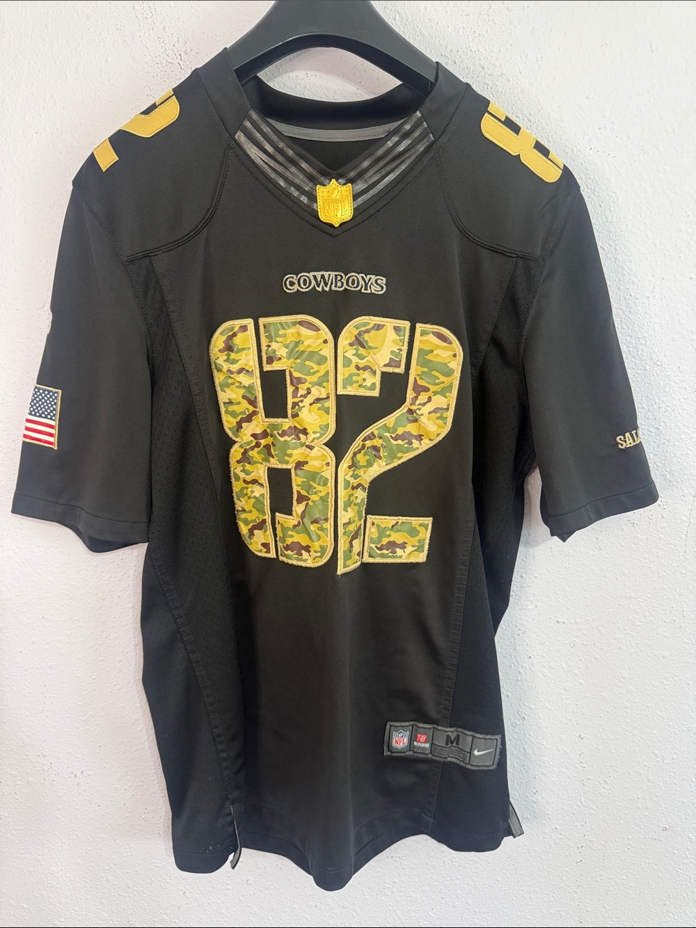 Dallas Cowboys Men’s Black Camo Number 82 Witten Salute to Service Jersey Size M